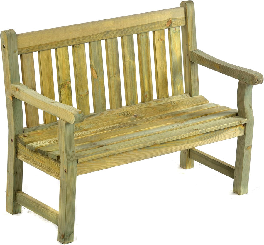 Wooden Garden Bench 120cm 2 Seater Pine Outdoor Patio Bench Seat