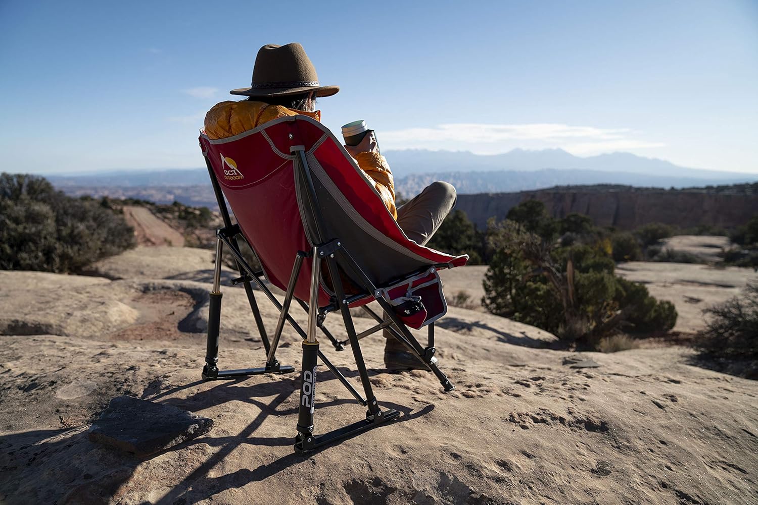 Portable Rocking Camping Chair Foldable Blue