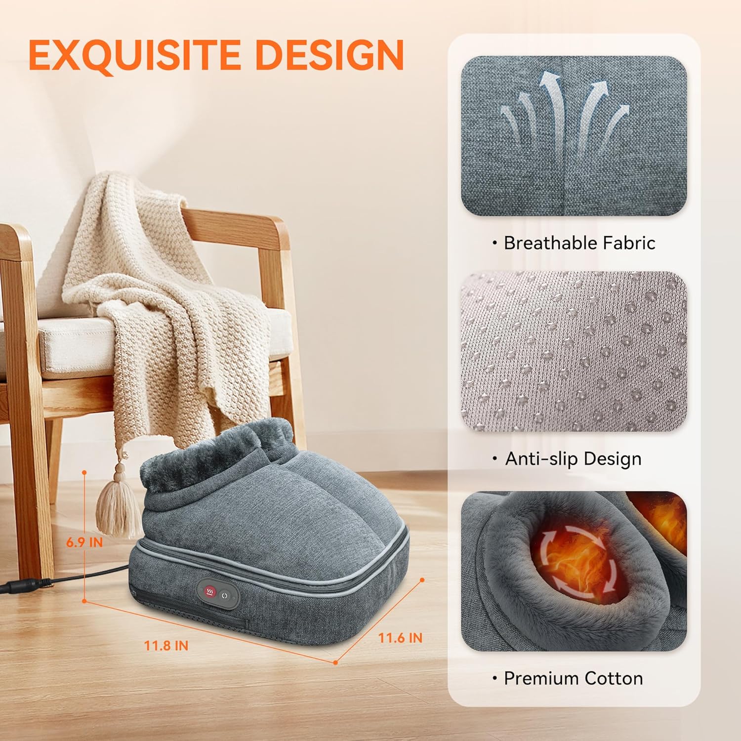 Shiatsu Foot and Back Massager Heat Remote Deep Kneading Relief