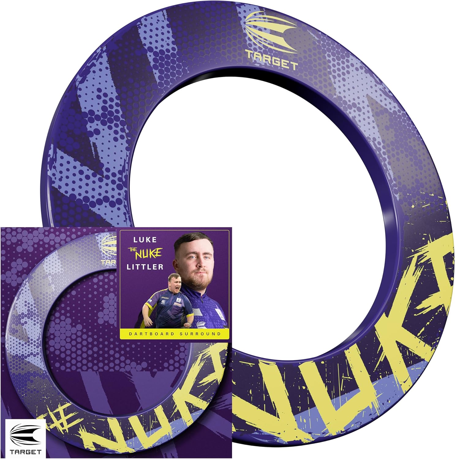 Dartboard Surround Ring Wall Protector Purple Yellow Universal Fit