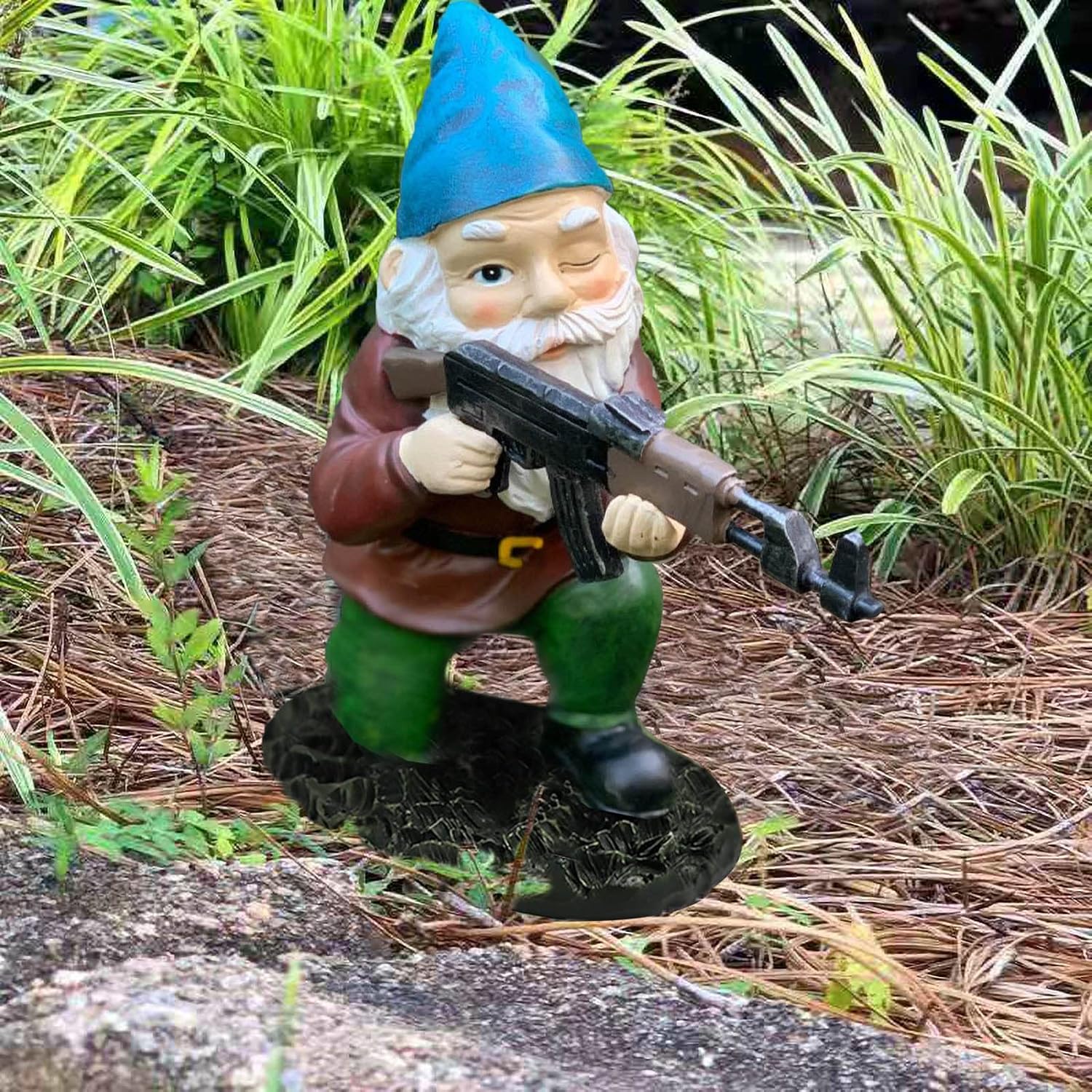 Military Garden Gnome Statue Soldier Resin Outdoor Lawn Decor