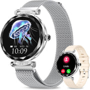 Womens AMOLED Smart Watch Bluetooth Call Fitness Tracker Silver