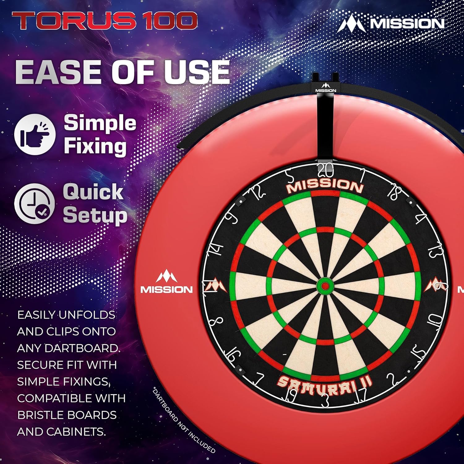 Portable Dartboard LED Light Folding Travel Clip On Lighting