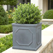 30cm Square Planter Faux Lead Grey Garden Pot Drainage