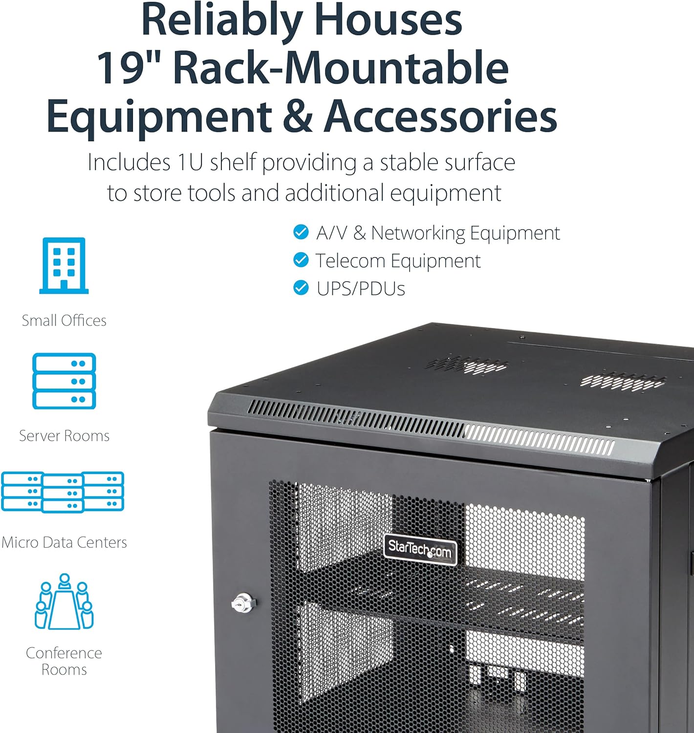 9U Wall Mount 4 Post Server Cabinet Adjustable Depth
