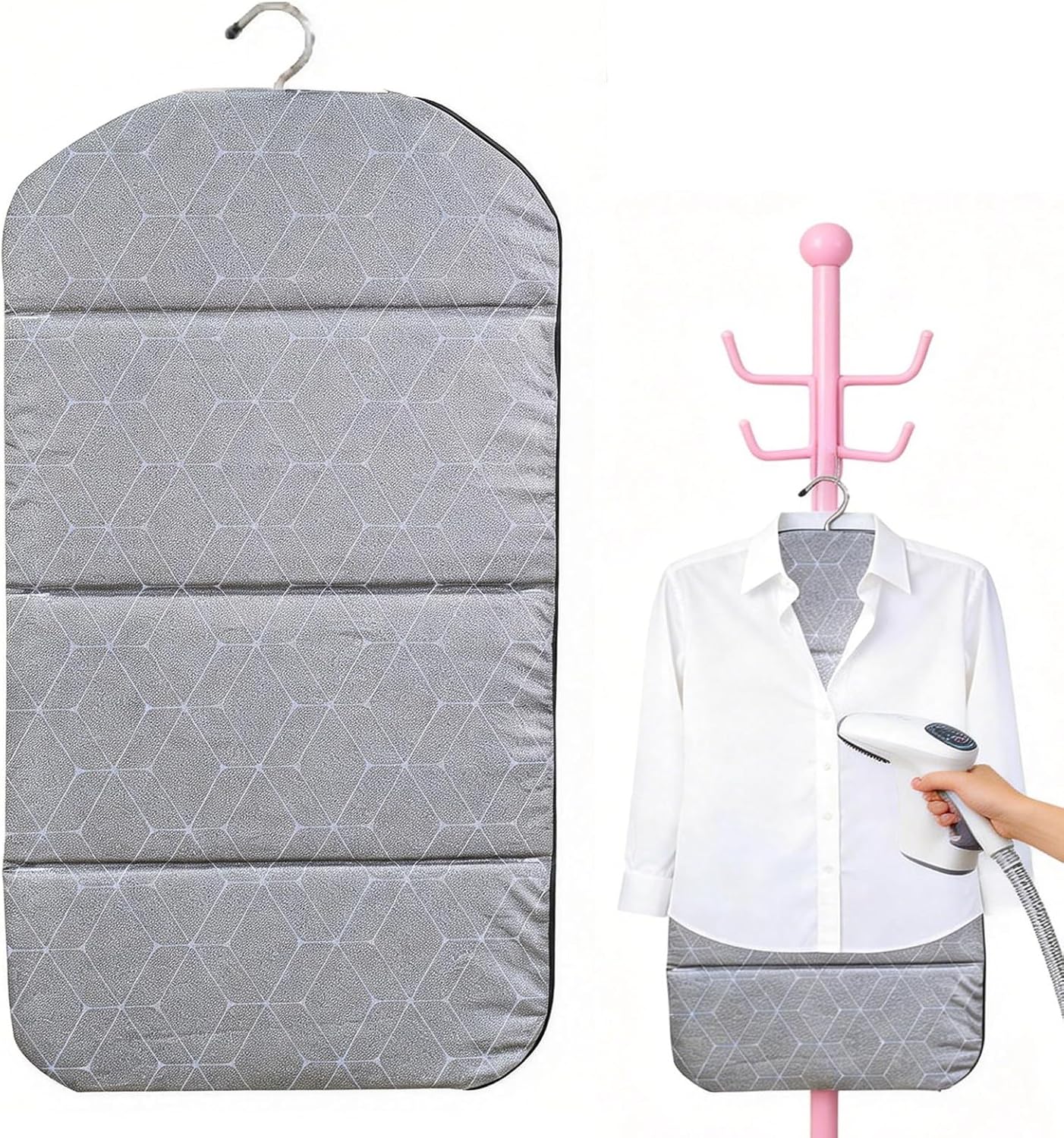 Foldable Garment Steamer Board Hanging Ironing Pad 360° Hook
