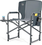 Directors Camping Chair 180kg Foldable Side Table Grey