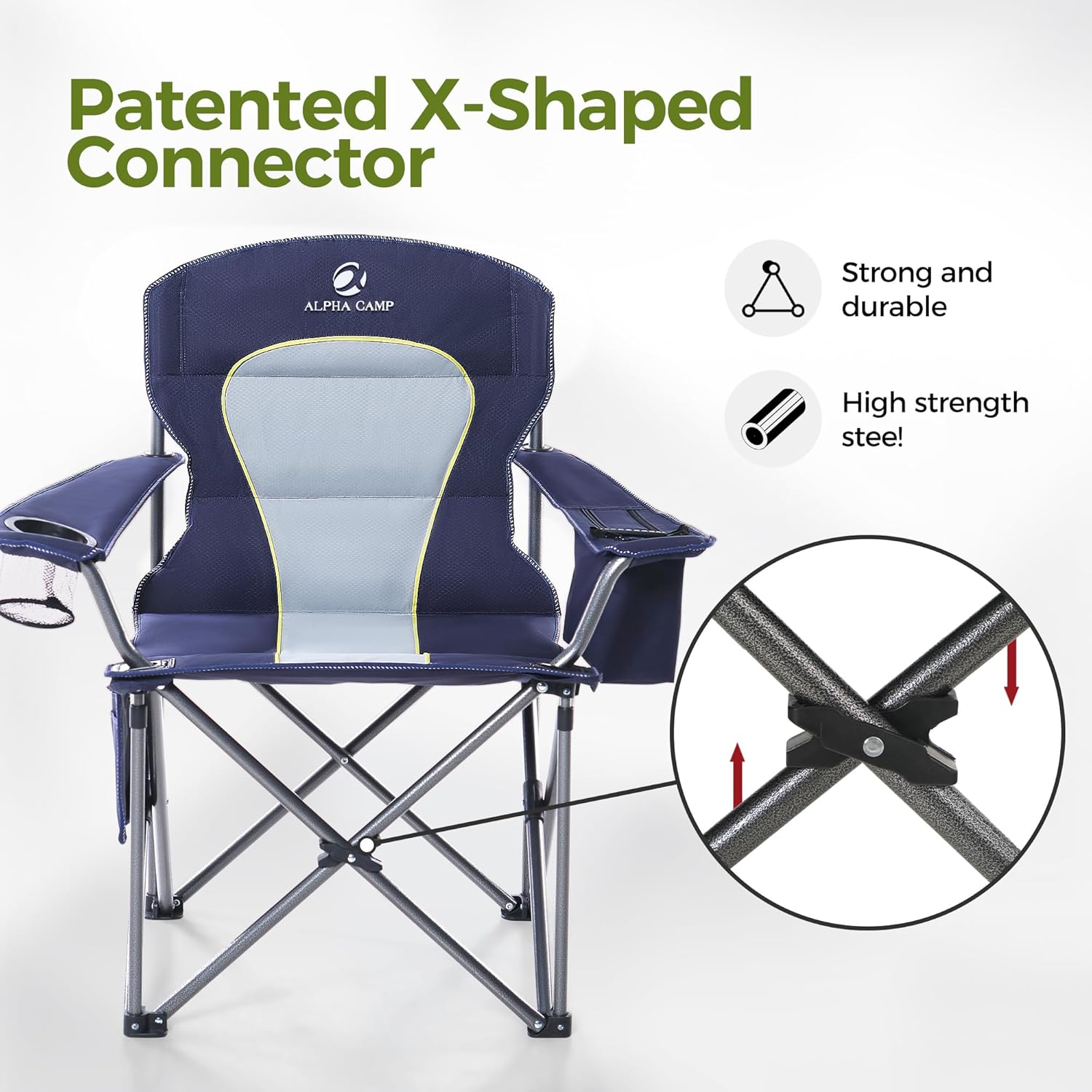 Oversized Camping Chair 200kg Cooler Bag Navy