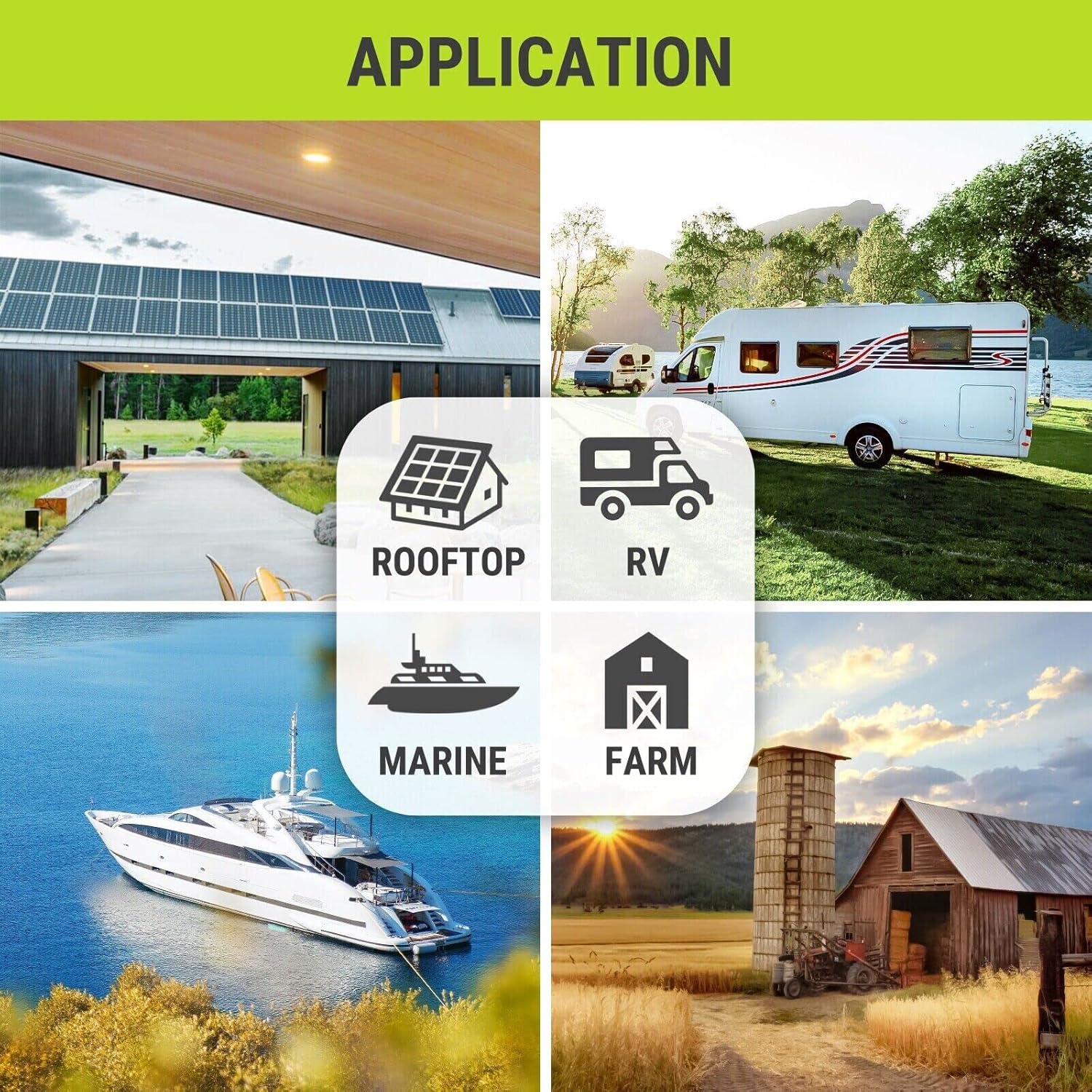 100W Monocrystalline Solar Panel 12V RV Boat Off Grid