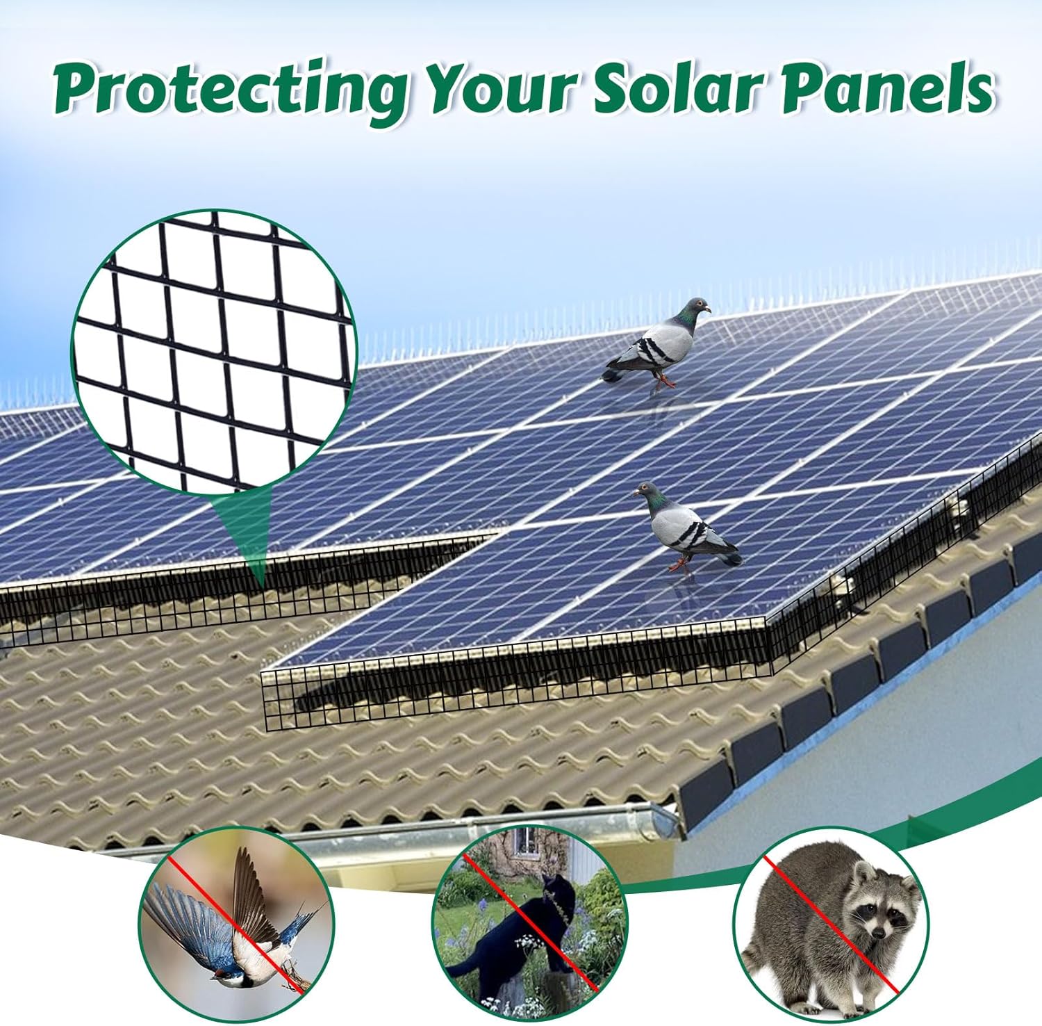Solar Panel Bird Mesh Kit 6in x 100ft Pigeon Guard Proofing