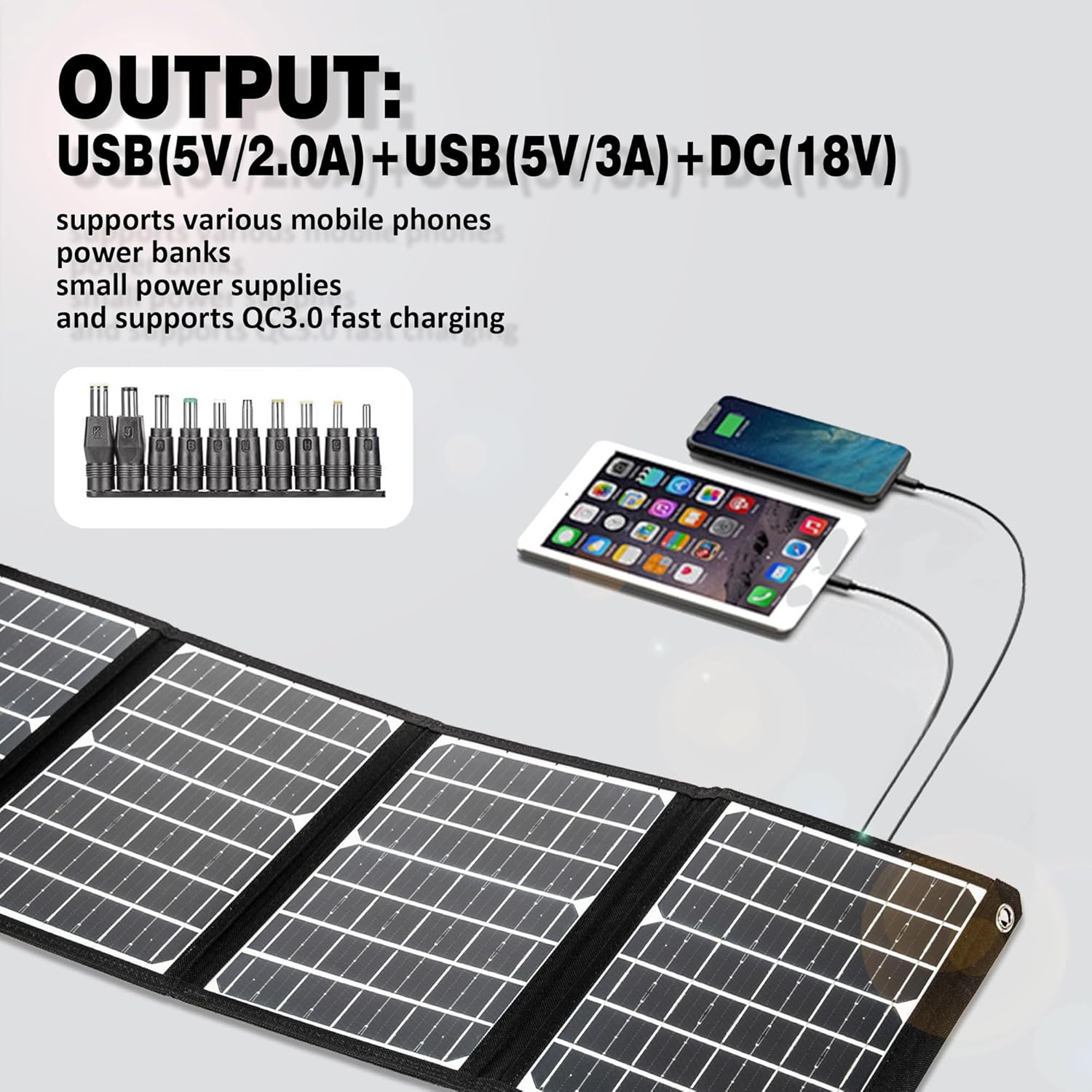 30W Foldable Solar Panel USB DC Portable Charger Camping