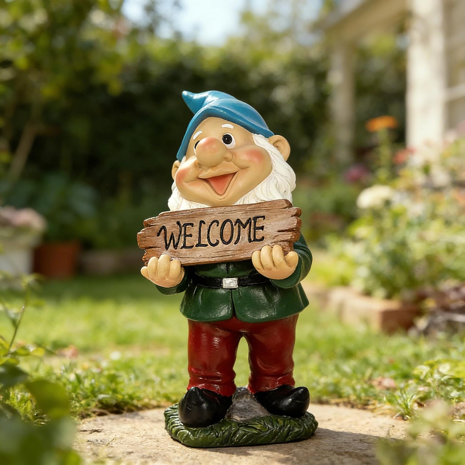Garden Gnome Statue Resin Waterproof Outdoor Lawn Decor