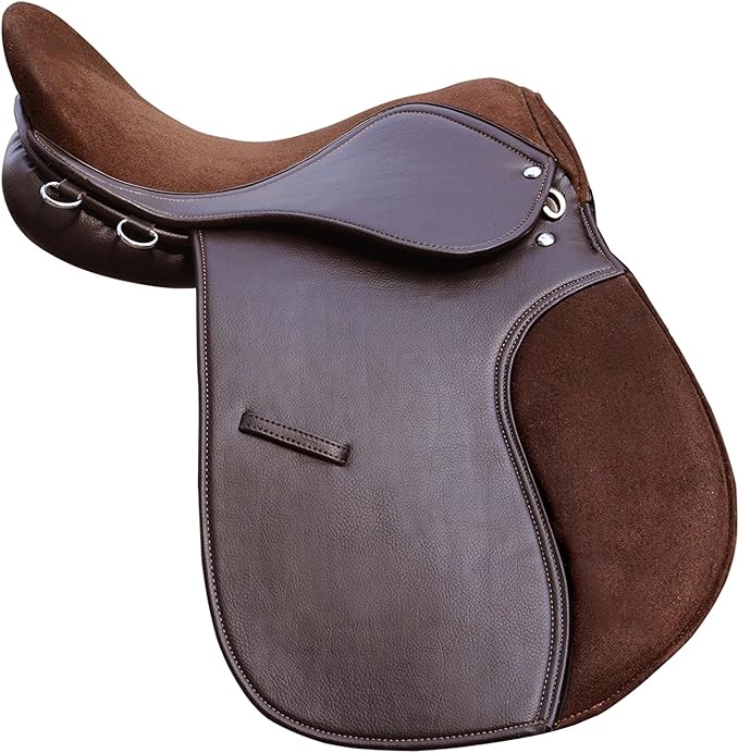 Brown Synthetic GP Horse Saddle 17 Inch Wide Fit Suede