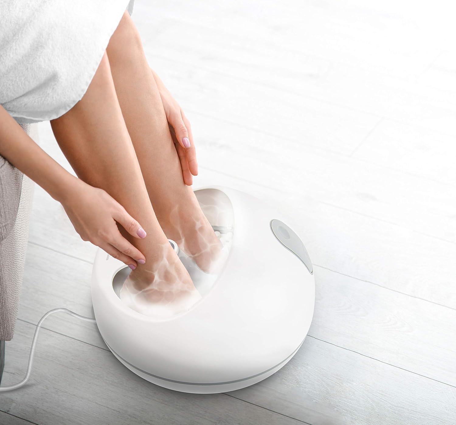 Steam Foot Spa Ultrasonic Heat Massage Rollers Timer Relax