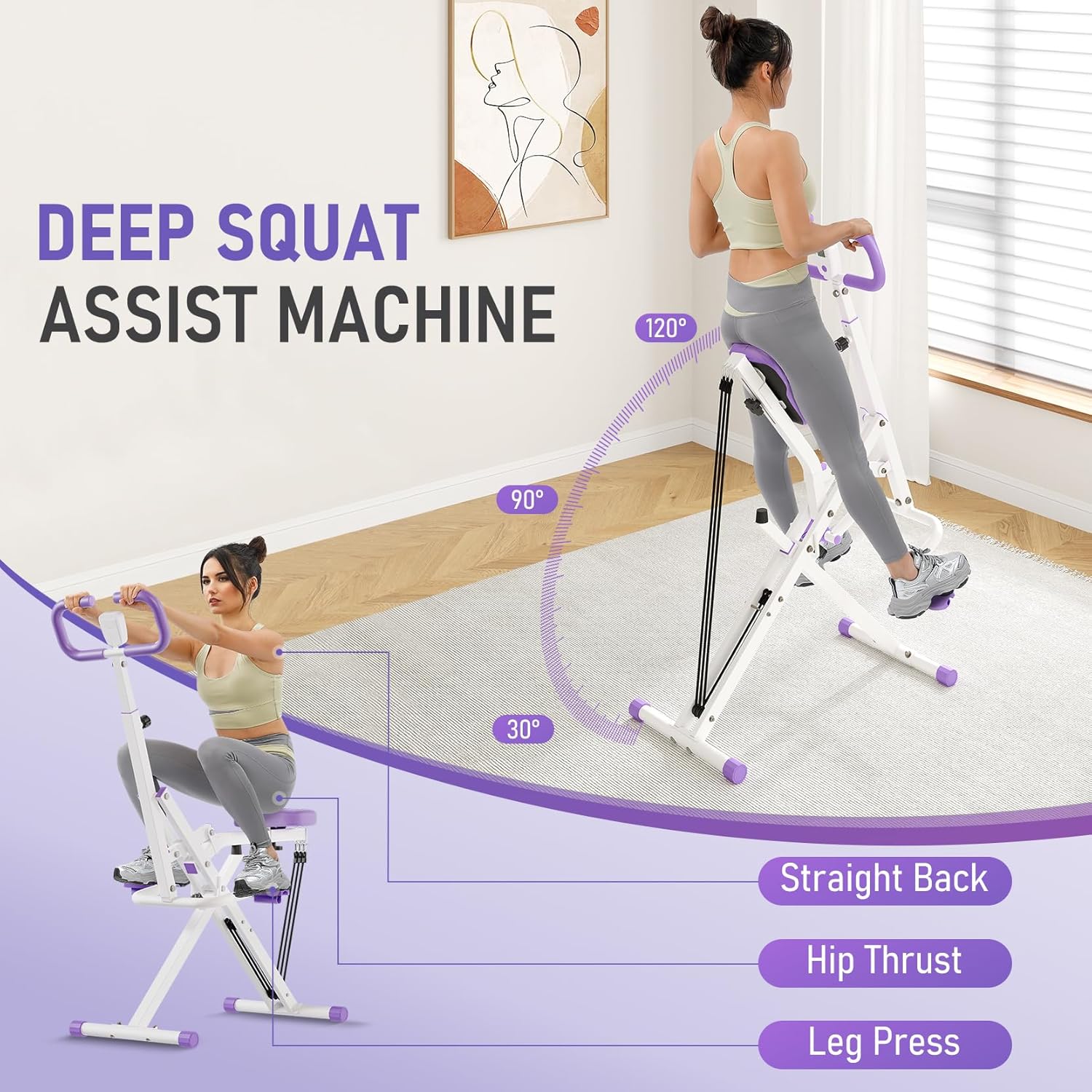 Deep Squat Machine Rowing Trainer Full Body Home Gym Monitor