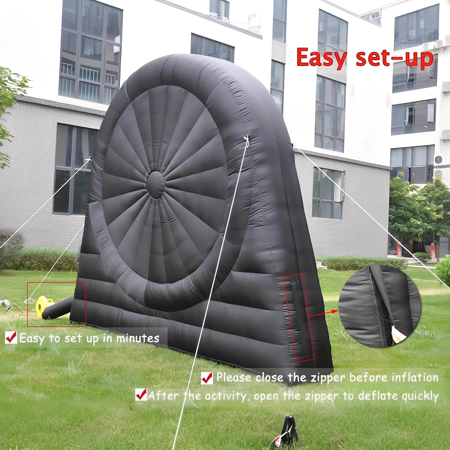 10ft Inflatable Soccer Dartboard Game Set Blower Balls Outdoor