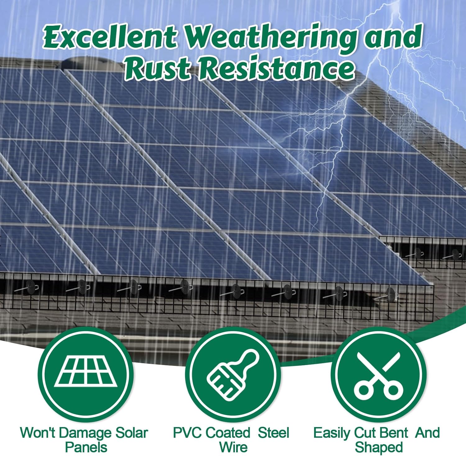 Solar Panel Bird Mesh Kit 6in x 100ft Pigeon Guard Proofing