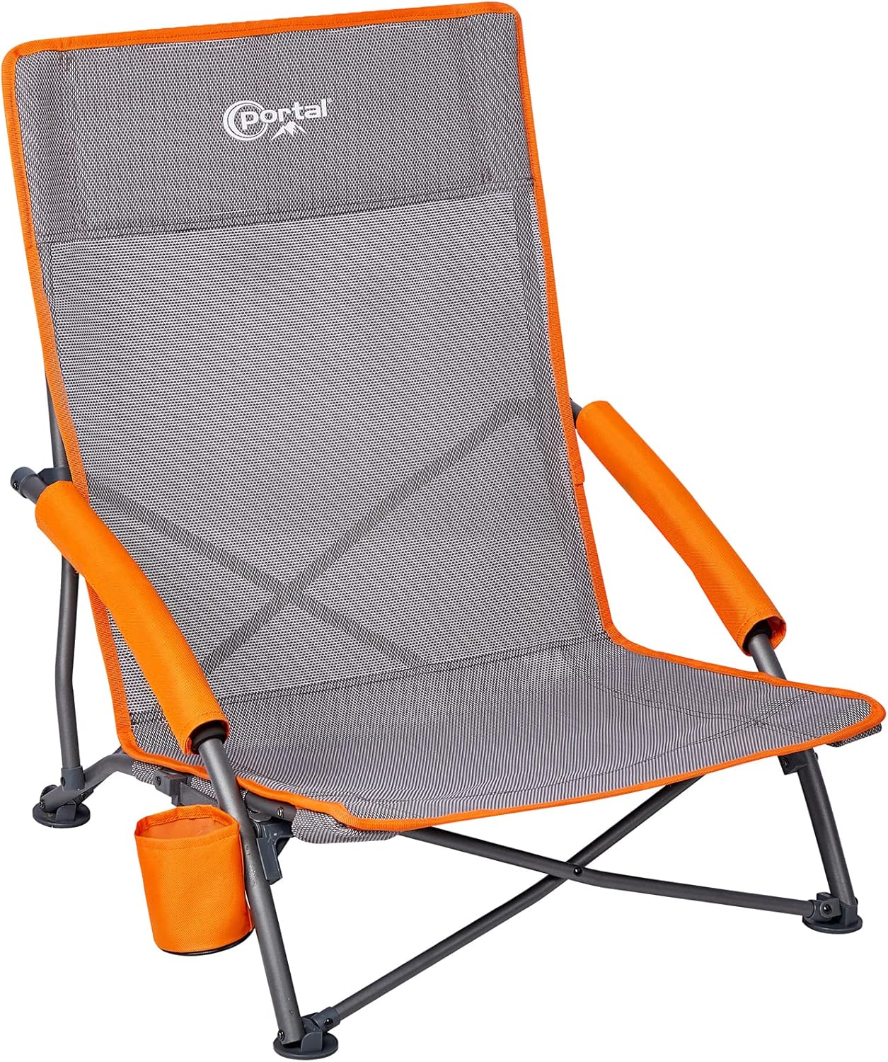 Low Beach Chair Lightweight Folding Seat with Cup Holder