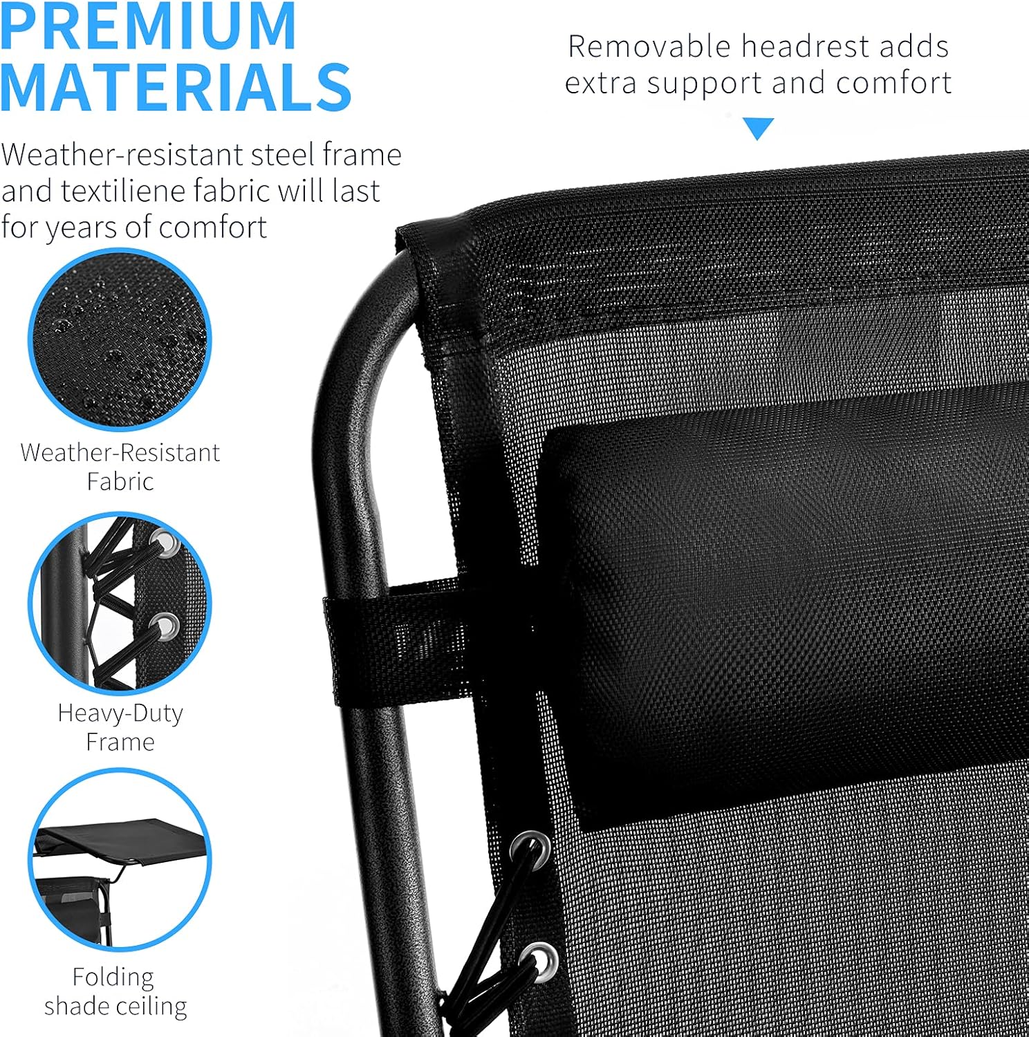 Zero Gravity Recliner Chair with Sun Shade Cup Holder Black