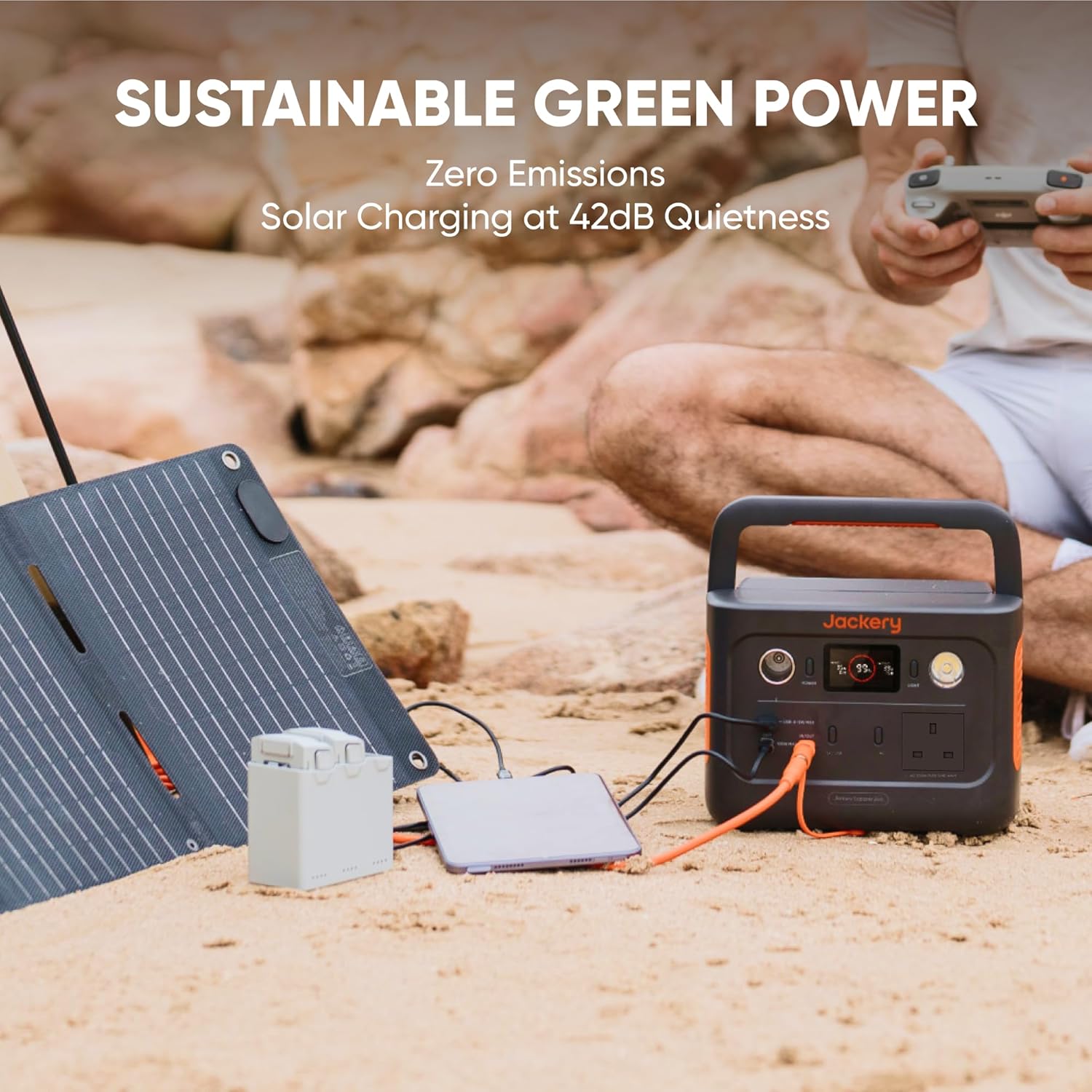 300W Portable Power Station 256Wh Solar Generator 100W Panel