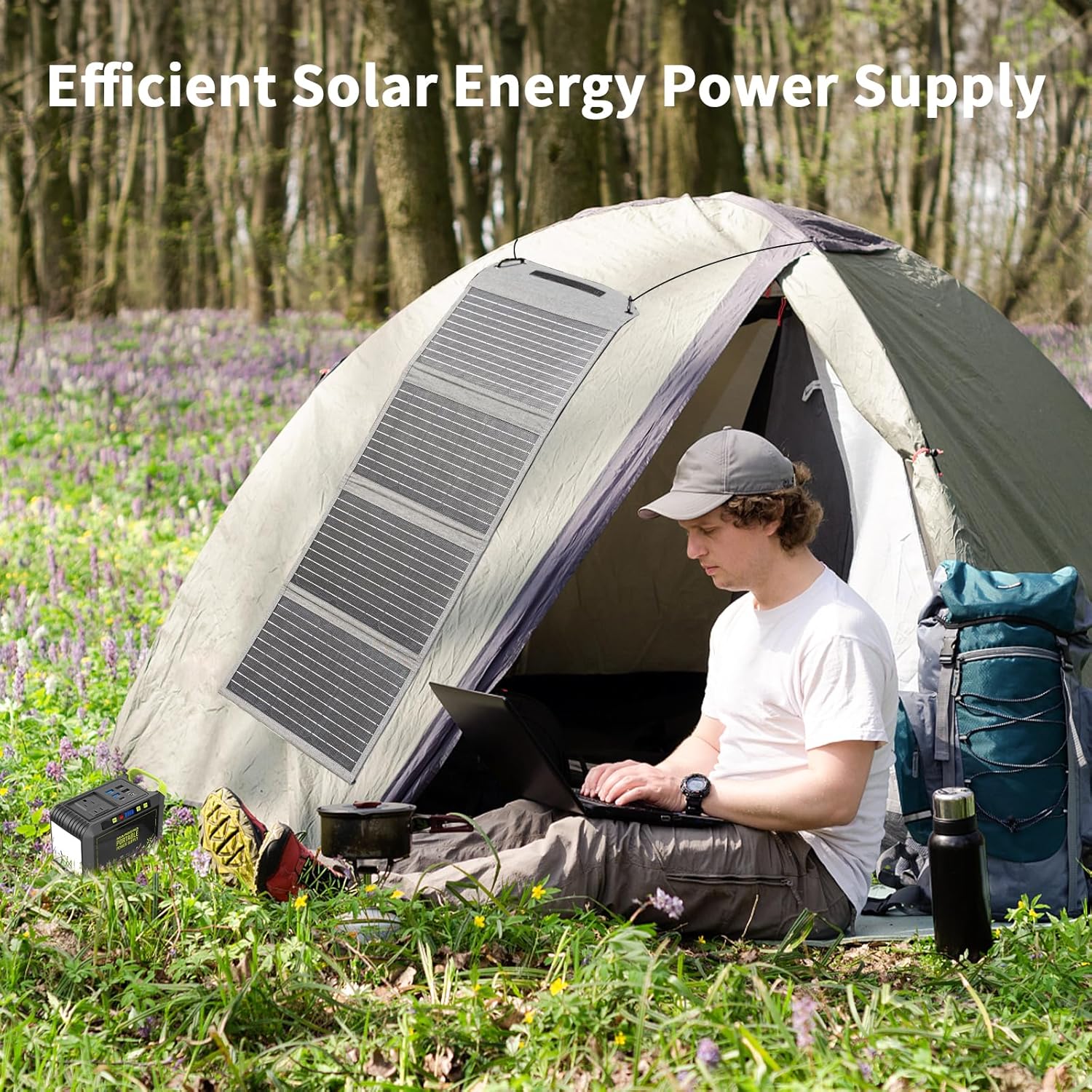 40W Foldable Solar Panel USB C USB A DC Portable Charger
