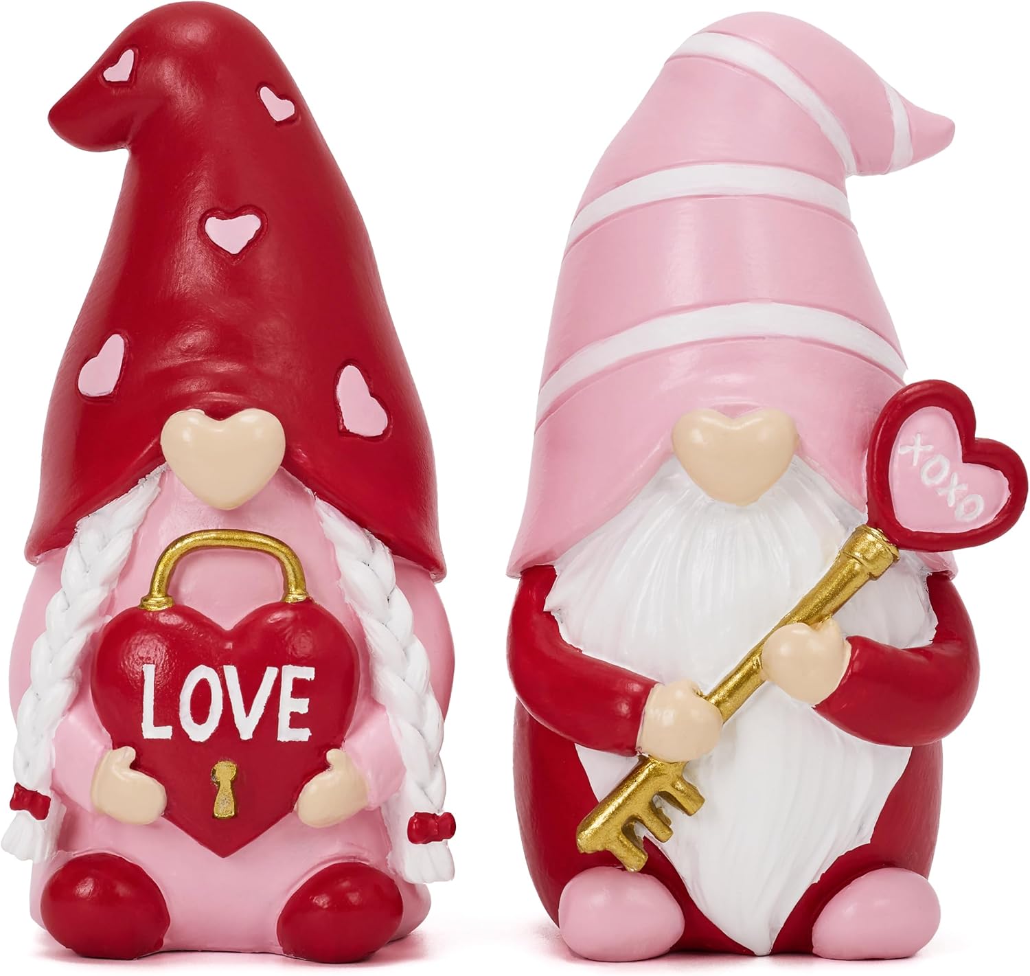Valentines Gnome Set Resin Love Decor Table Ornament