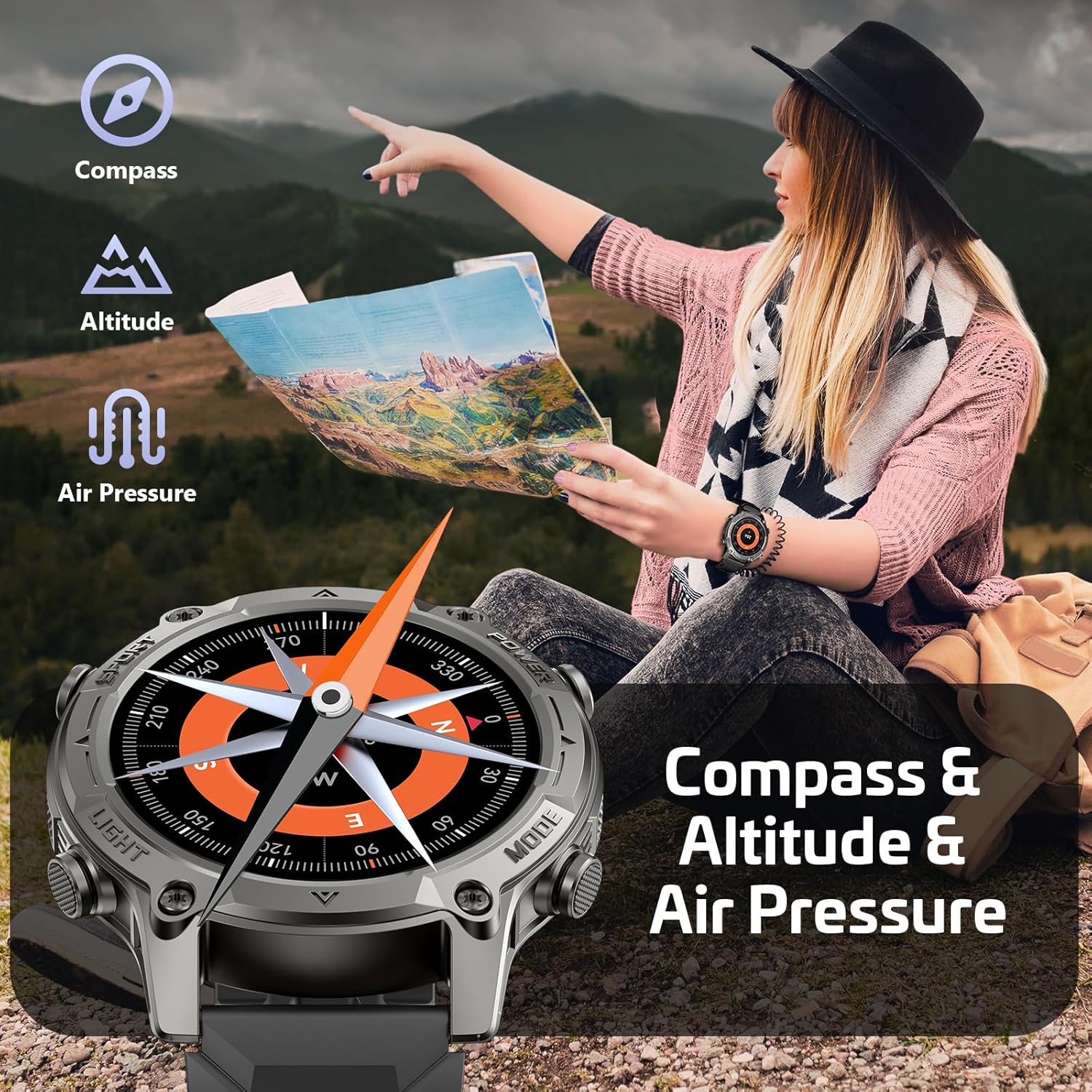GPS Smart Watch Maps 178 Sports 21 Day Battery