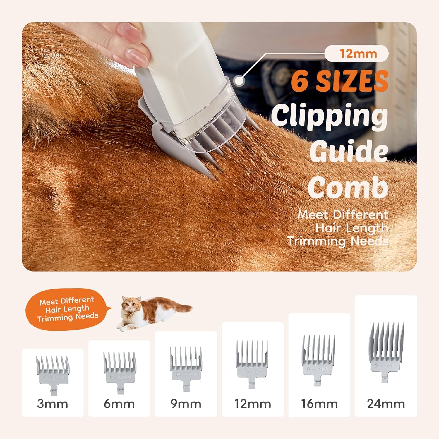 Pet Grooming Vacuum Kit 10KPa 2.5L Cordless Clippers Quiet