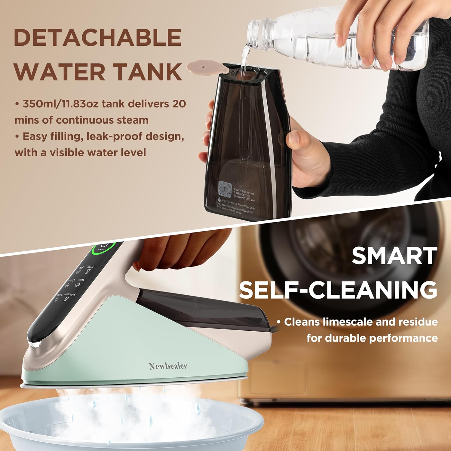 Turbo Steam Iron 2400W 200g Boost Detachable Water Tank