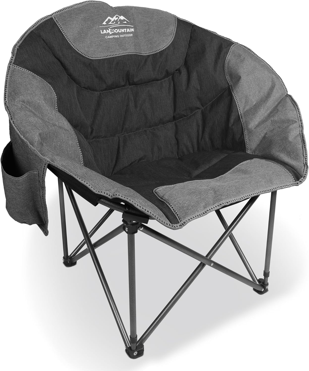 Moon Camping Chair Round Folding Cooler Bag Black