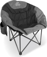 Moon Camping Chair Round Folding Cooler Bag Black