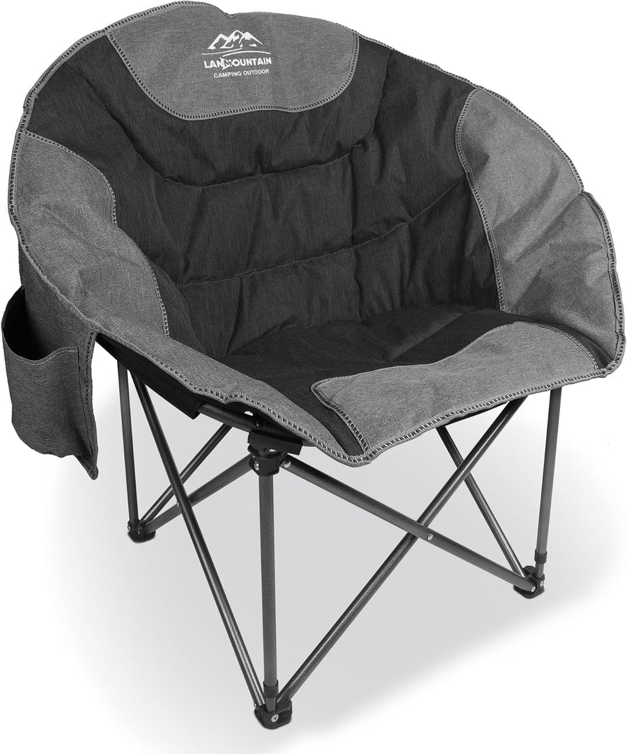 Moon Camping Chair Round Folding Cooler Bag Black