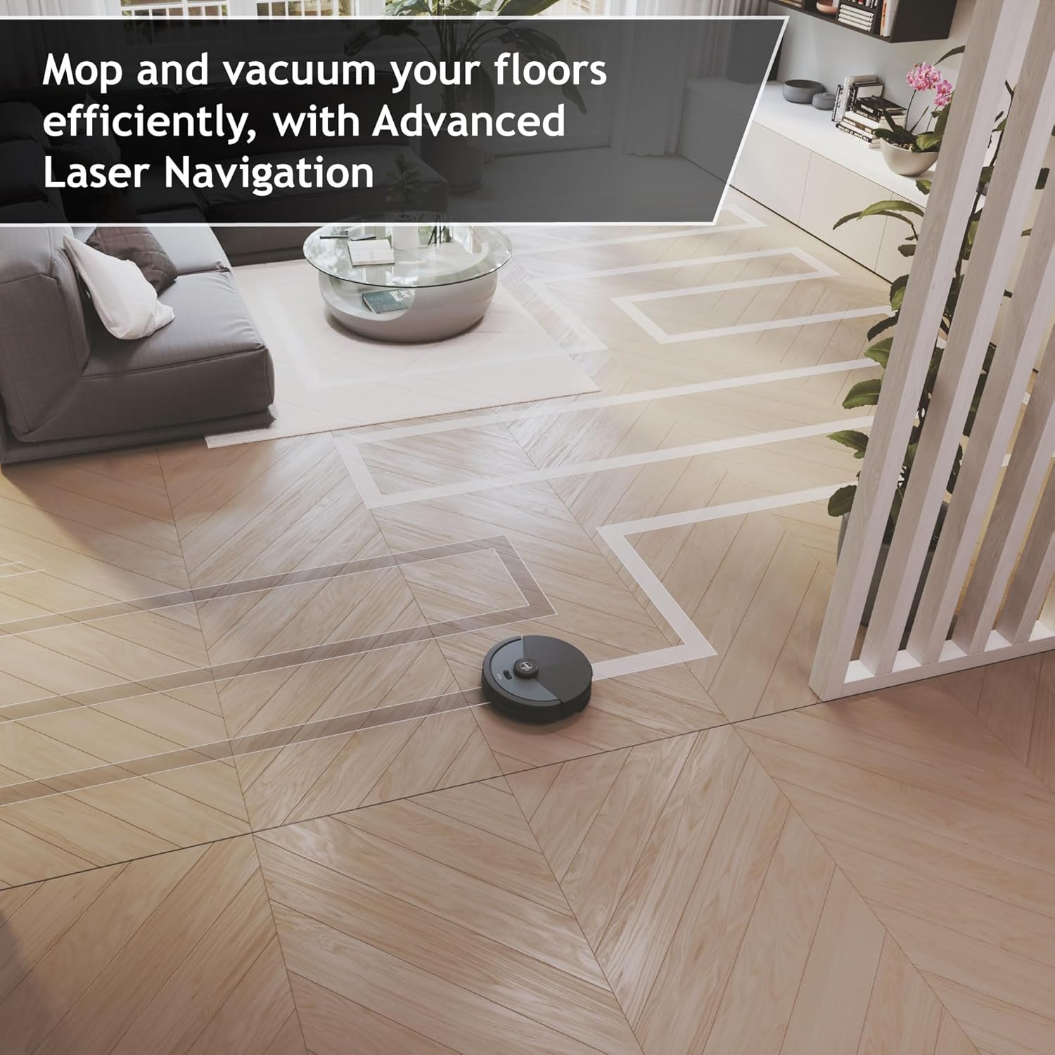 Robot Vacuum Mop Self Empty 4000Pa LiDAR Mapping WiFi App