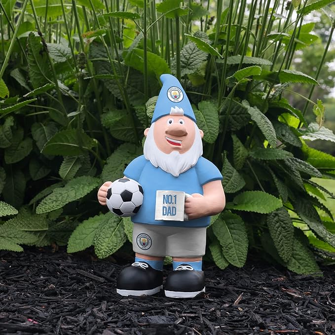 Football Dad Gnome 25cm Hand Painted Garden Statue Fan Decor
