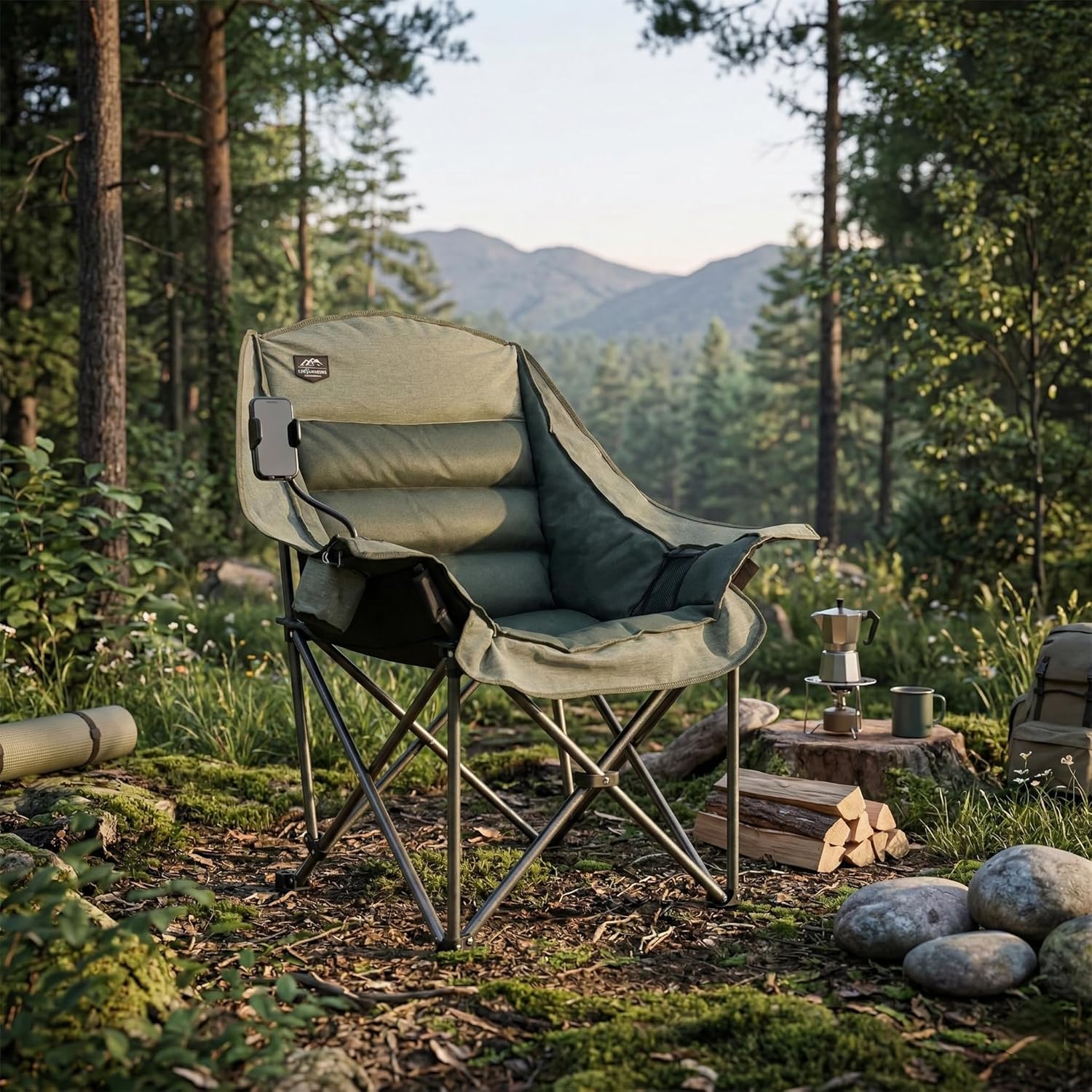 Oversized Folding Camping Chair Heavy Duty Portable Seat