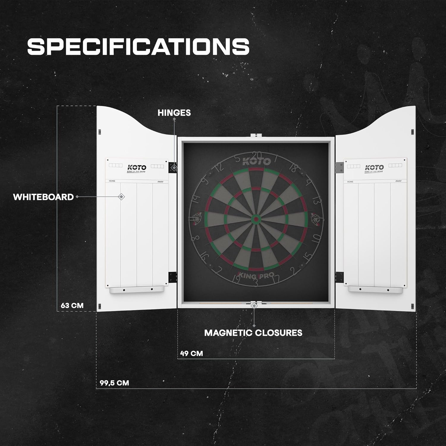 Dartboard Cabinet White Wall Mount Scoreboards Storage Case