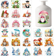 25PCS Gnome Decal Stickers Vase Jar Window Glass Decor
