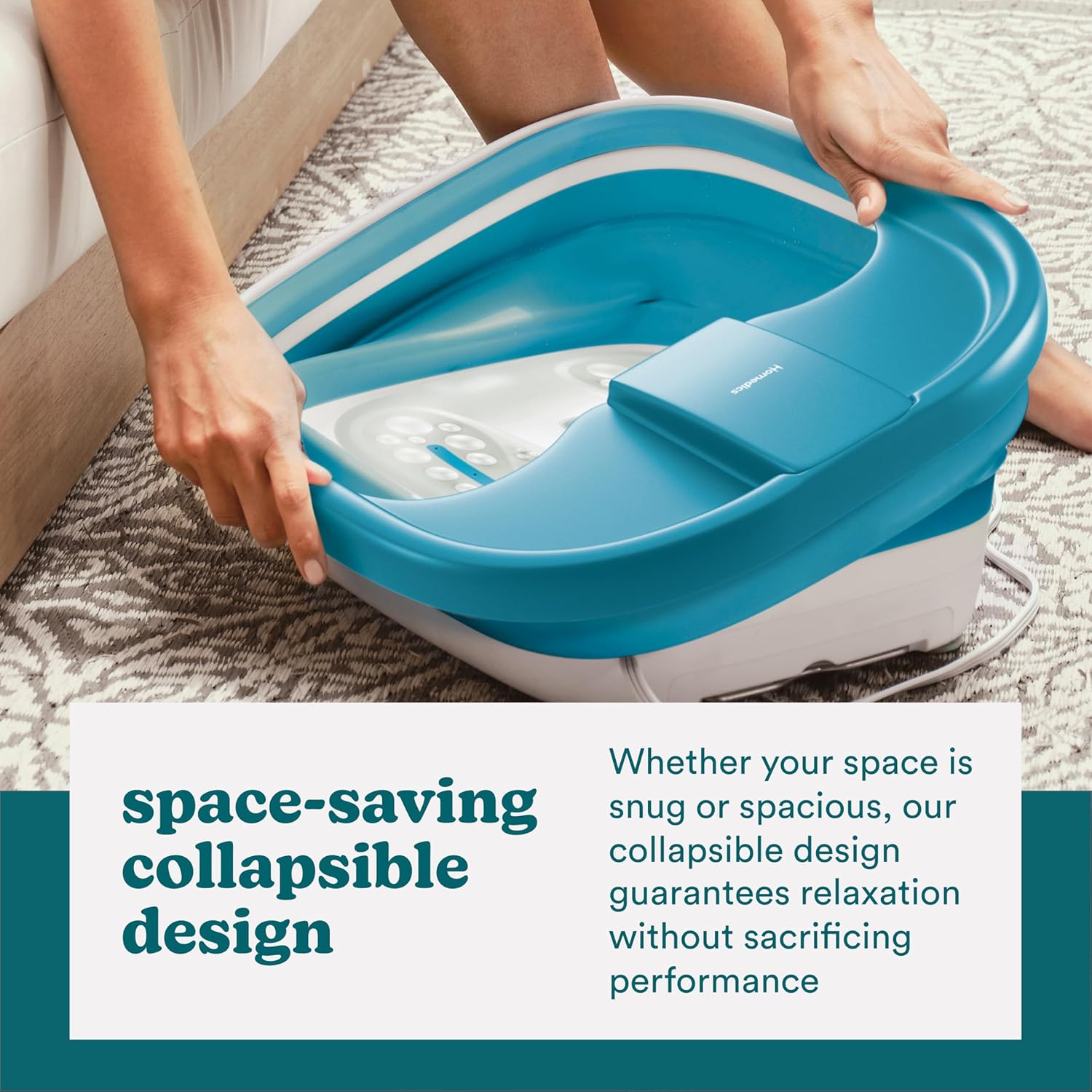 Foldable Foot Spa Bath Bubble Massage Heat Pumice Stone Tub