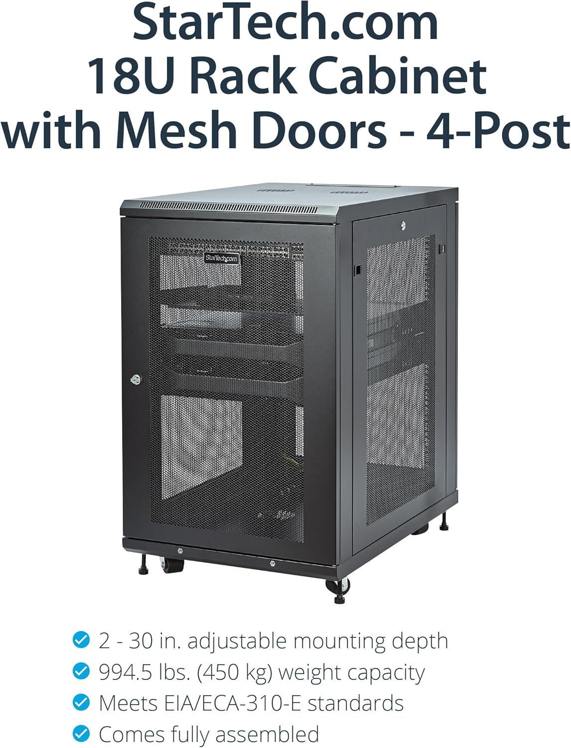 18U Enterprise Server Rack Cabinet 4 Post Enclosed