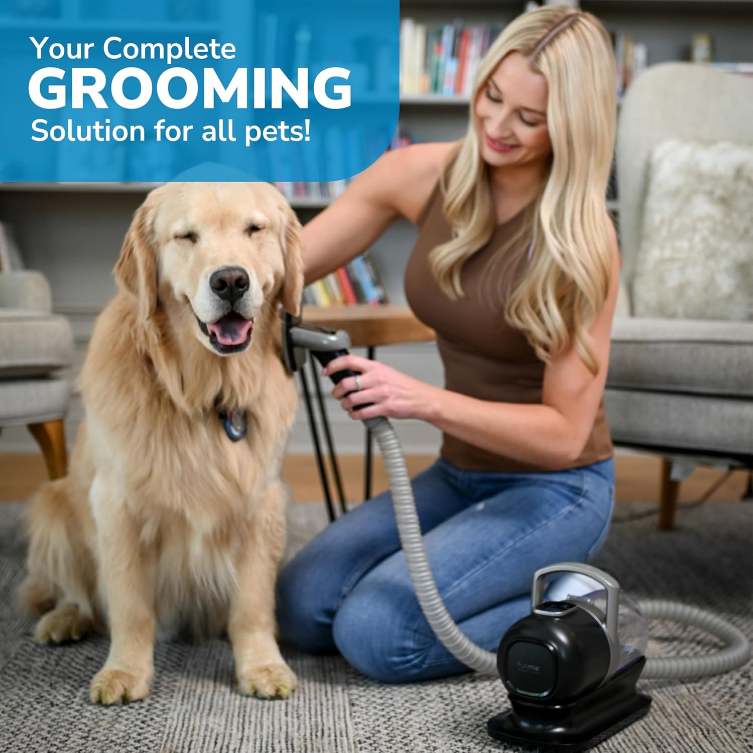 Pet Grooming Vacuum Kit 9000Pa Quiet Dog Cat Hair Remover 1L