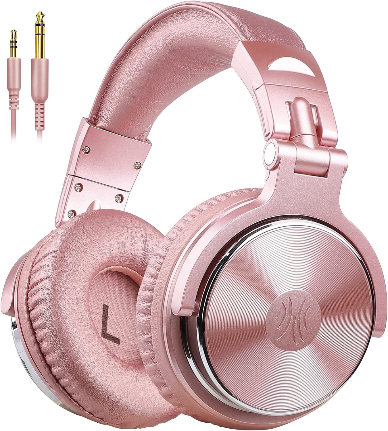 Wired Over Ear Studio Headphones 50mm Driver Foldable DJ Monitor Rose
