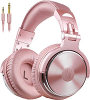 Wired Over Ear Studio Headphones 50mm Driver Foldable DJ Monitor Rose