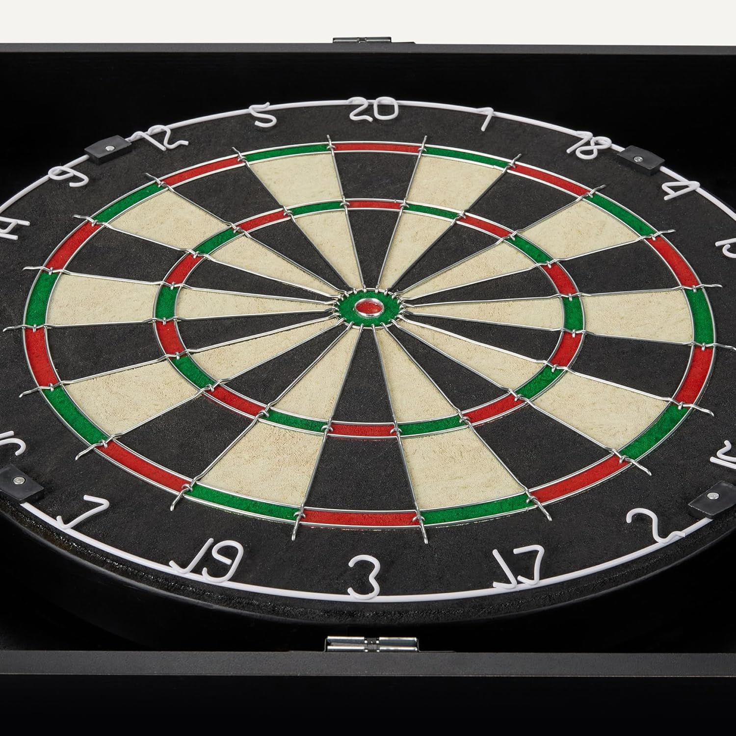 18in Dartboard Cabinet Set Sisal Board Steel Tip Darts Scoreboard