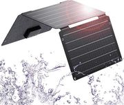 30W Foldable Solar Panel Charger USB C QC3 DC IP68 Portable