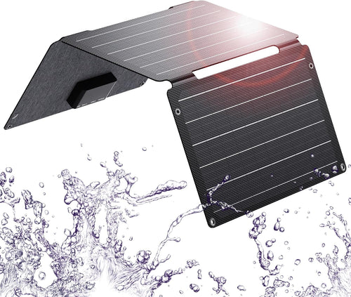 30W Foldable Solar Panel Charger USB C QC3 DC IP68 Portable