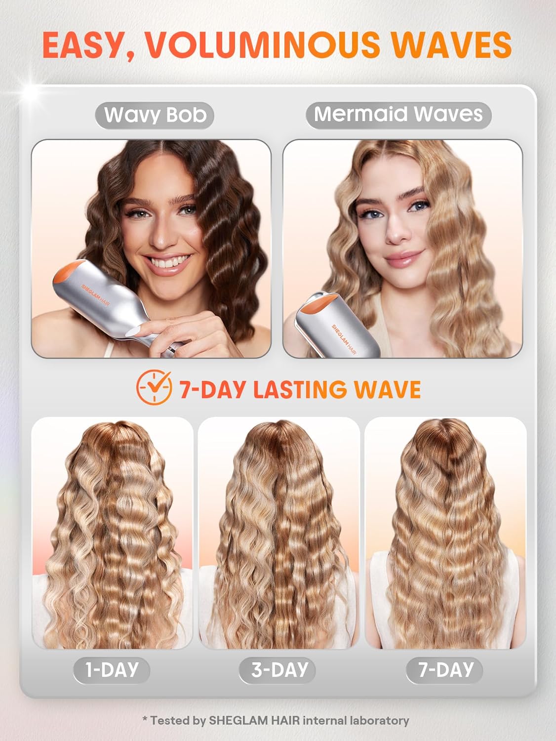 2 Barrel Beach Wave Curling Iron 25mm Ceramic Hair Waver Adjustable Heat