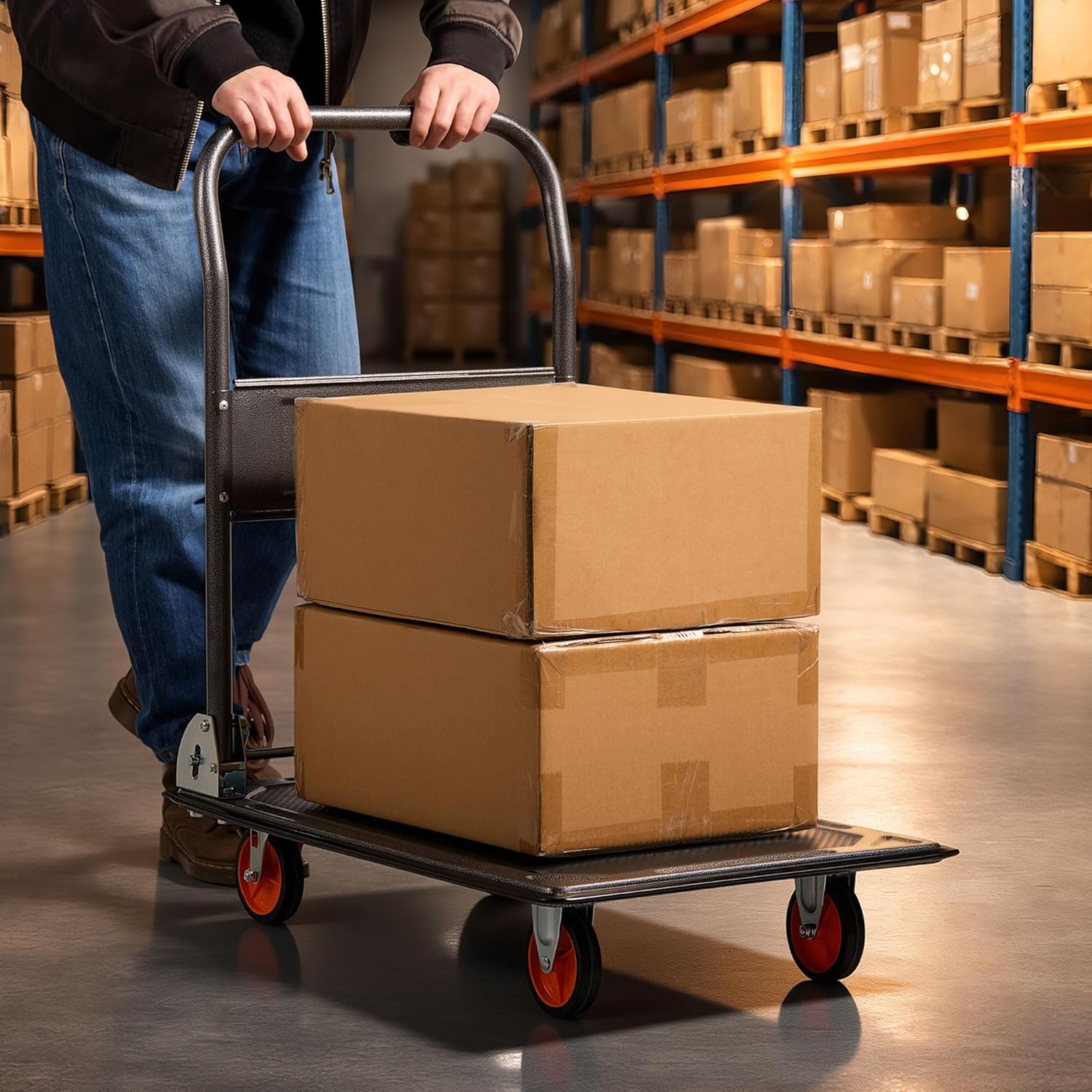 Folding Platform Trolley 150kg Heavy Duty Truck Wheels