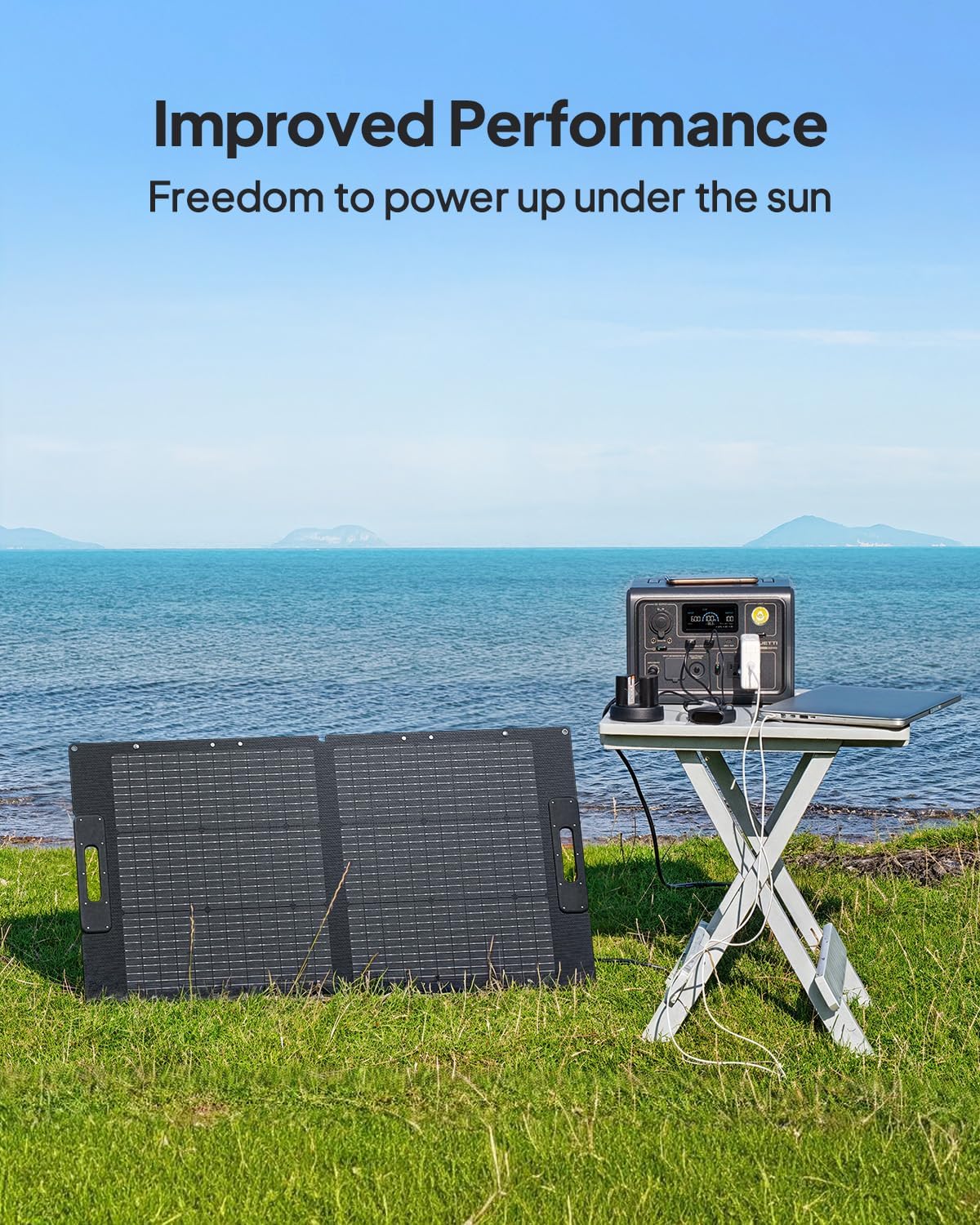 600W Portable Power Station 268Wh Solar Generator w 100W Panel