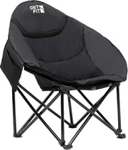 Moon Camping Chair with Cup Holder Pocket Black