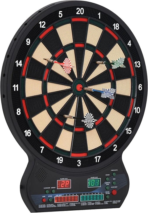 Electronic Dartboard Set LED Auto Scoring 27 Games 12 Darts